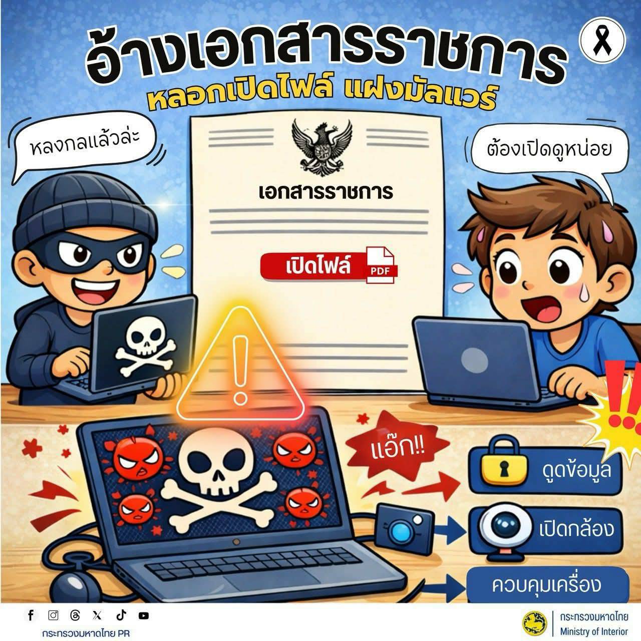 ประชาสัมพันธ์ข้อมูลเกี่ยวกับการเสริมสร้างการรับรู้ภัยอาชญากรรมออนไลน์ต่อประชาชน ด้านการป้องกันปัญหาอาชญากรรมไซเบอร์ด้วยการสร้างการรับรู้ให้แก่ประชาชน